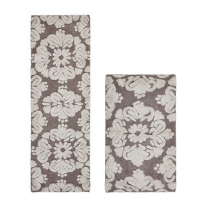 Medallion Collection 2 Piece 100% Cotton Tufted Bathroom Rug Set  with Non-Slip Backing, Machine Washable, Tumble Dry Bath Mat - 1 of 4