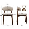 Set of 2 Upholstered Dining Chairs with Black Solid Wood Legs, Linen Armless Accent Chairs for Dining Room, Living Room, or Kitchen-Tanpinhause - 3 of 4