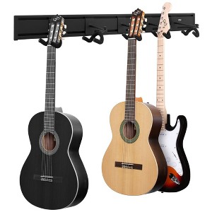 Pyle Guitar Keeper Bundle - 5 Adjustable String Swing Guitar Hangers with Wall Mount Bracket - PGST56 - 1 of 4