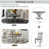 YOOCOZZ  5-Piece Retro Dining Table Set: Extendable Round Table & 4 Upholstered Chairs - 2 of 4