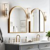 Lirago 29" x 28" Arched Hanging Bathroom Mirror with Gold Scratch-Resistant Aluminum Alloy Frame - 2 of 4