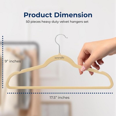 Ivory Non-Slip Velvet Suit Hangers, 50-Pack