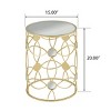 Modern Accent Table with Metal Frame,Mirror Top Side Table, Small Side Table for Sofa or Bedside – The Pop Home - 4 of 4