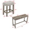 4 Piece Bar Table Set with Power Outlet,Bar Table and Chairs Set,Dining Table Set,Industrial Breakfast Table Set-Maison Boucle - 4 of 4