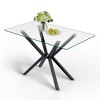 Dolonm Modern 47.24" Tempered Glass Dining Table w/Black/Gold/Silver Metal Legs,Easy Clean & Assemble for Kitchen/Dining Room - 2 of 4