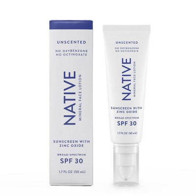 Native Unscented Mineral Face Lotion - SPF 30 - 1.7 fl oz
