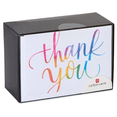 50ct Thank You Carlton Cards with Envelopes Rainbow