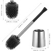 Toilet Bowl Brush Holder Set with Caddy, Stainless Steel Silicone Deep Cleaning Brush for Bathroom and RV - 2 of 4