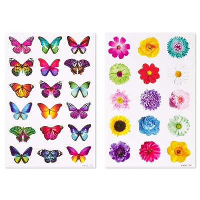 132ct Kids Sticker Sheets with Butterflies and Flowers