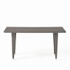 NicBex Outdoor Dining Table,Iron/Rattan Rectangle Patio Table,Outdoor Furniture,Brown/Gray - 2 of 4