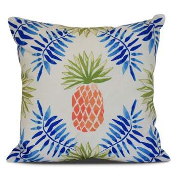 16"x16" Pineapple and Spike Printed Square Throw Pillow Blue - e by design