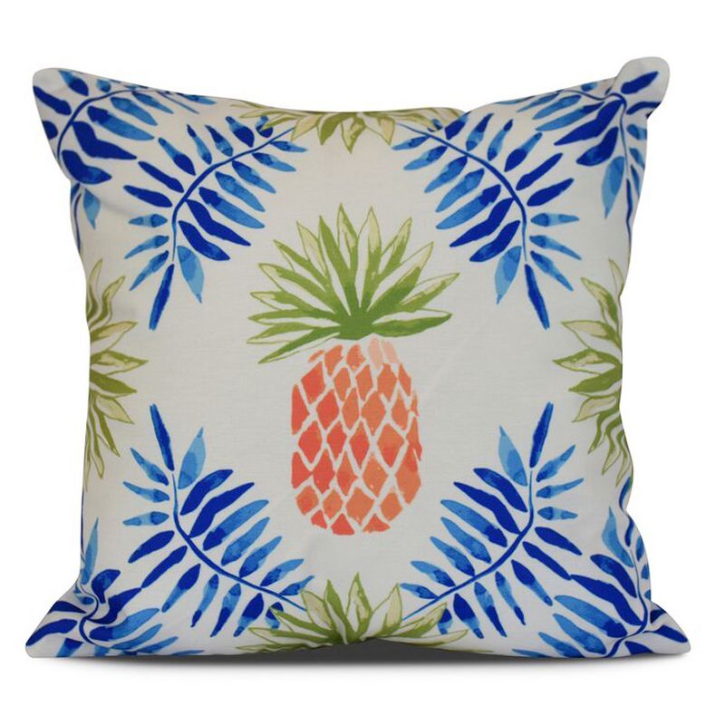 16&#34;x16&#34; Pineapple and Spike Printed Square Throw Pillow Blue - e by design, 1 of 5
