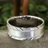 Pompeii3 10k White Gold Mens 7mm Wedding Ring Brushed With Cuts Comfort-Fit - 3 of 4