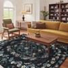 Insect Botanical Washable Rugs for Living Room Non Slip Low Pile Modern Floral Printed Accent Rug Stain Resistant Indoor Carpet - 4 of 4