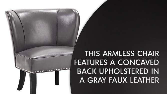 Hilton Concave Back Armless Chair Gray - Madison Park, 2 of 8, play video