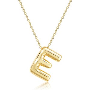 Bubble Initial Necklace Gold Plated Balloon Charm Birthday Gift - 1 of 4