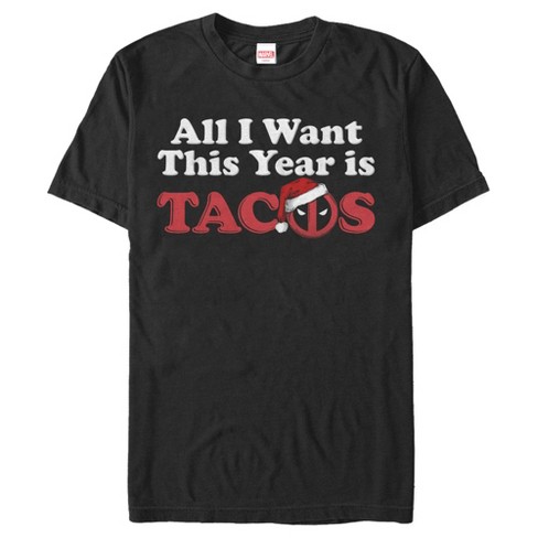 Men's Marvel Christmas Deadpool All I Want is Tacos T-Shirt - image 1 of 4