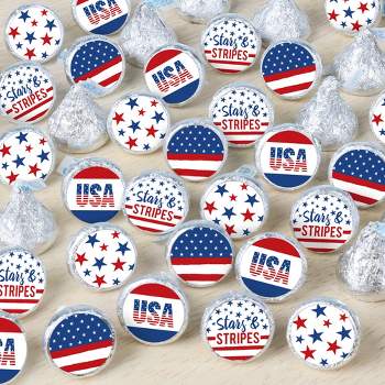Big Dot of Happiness Stars & Stripes - Patriotic Party Small Round Candy Stickers - Party Favor Labels - 324 Count