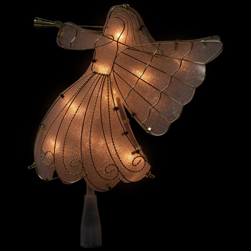 Northlight 10" Gold Angel Tree Topper, Warm White Lights, 3 of 8