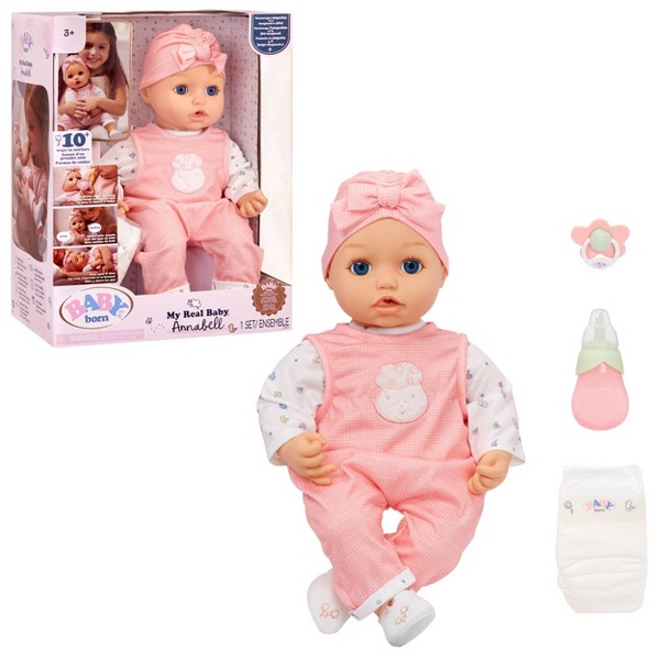 Muñeca Bebé Real BABY Born Annabell - Ojos Azules: Sonidos, Cuerpo Suave, Incluye Chupete y Ropa 8