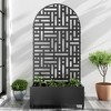 Lirago Metal Planter Box privacy screen Garden Bed with Trellis and Wheels-Black- 6 ft. H x 3 ft. W - 2 of 4