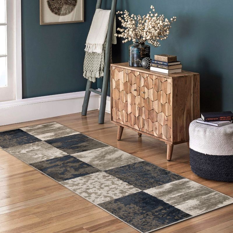 Patchwork Modern Eclectic Color Block Indoor Runner or Area Rug by Blue Nile Mills, 2 of 6