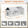 GustoWave Metal Chicken Coop, 130"×40" Chicken Run with Waterproof Cover, Portable Poultry Cage Walk in Hen House Outdoor Animal Enclosure - 2 of 4