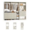 Besiost Set of 3 Closet Organizer System with Wood Drawers, 79-In Freestanding Wardrobe with Hanging Rods and Mirror - 4 of 4