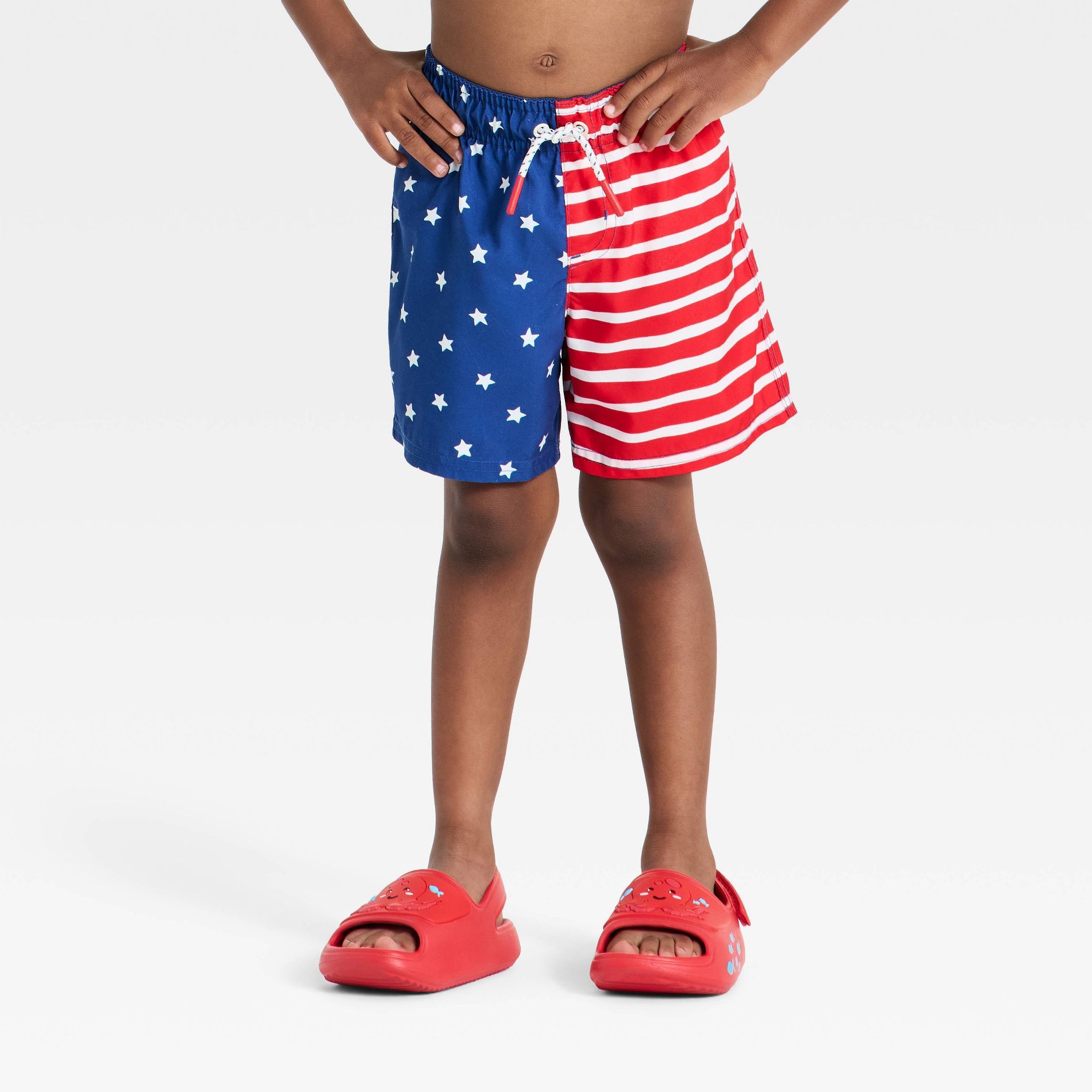 Boys' Americana Flag Swim Trunks - Cat & Jack™ Blue