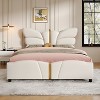 Sapphtopaz PU Leather Upholstered Platform Bed Frame with Butterfly Headboard/Footboard & Gold Decor, No Box Spring Needed for Bedrooms, Teens&Adults - 4 of 4