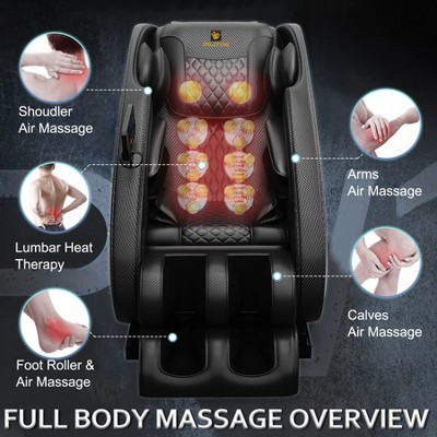 GDFStudio Nat Full Body Air Pressure Massage Chair Recliner with Heating,  Bluetooth and Zero Gravity