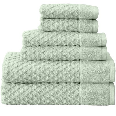 100% Cotton Quick-dry Diamond Textured Bath Towel Set (6 Piece Set ...