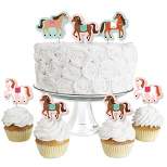 Big Dot of Happiness Run Wild Horses - Dessert Cupcake Toppers - Pony Birthday Party Clear Treat Picks - Set of 24