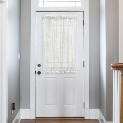 White Semi-Sheer Cotton Polyester Rod Pocket Door Curtain Panel 40" x 72"