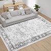 Non-Slip Washable Vintage Area Rug, Low-Pile Distressed Print Carpet for Living Room, Bedroom & Entryway – Stain-Resistant, Pet-Friendly - 2 of 4