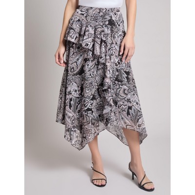 Jones New York Pull-On Handkerchief Hem Midi Skirt