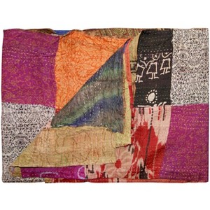 Taj Hotel Kantha Silk Blend Throw | 60"x90" | A - 1 of 4