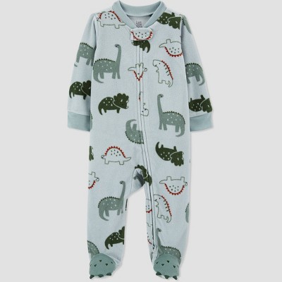 Image of Baby Boys' Dino Footed Pajama - Just One You® made by carter's Blue 3M