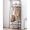 Hall Tree With Shoe Storage Bench, 4-In-1, Steel Frame With 5 Hooks for Entryway, Freestanding Coat Rack Stand for Living Room, Bedroom - 2 of 4