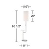 Possini Euro Design Piccolo Modern Floor Lamp with Tray Table 60 1/2" Tall Brushed Nickel White Cylinder Shade for Living Room Bedroom Office House - 4 of 4