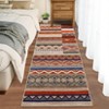 2 x 6 ft Polyester Grey Rectangular Laundry Bathroom Kitchen Geometric Modern Farmhouse Runner Rug - 3 of 4