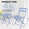 3 Pieces Folding Patio Furniture Sets with Table & 2 Chairs, Heavy-Duty Flat Tube Metal Frame for Balcony Lawn Garden Poolside - 4 of 4