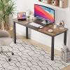 63" Modern Simple Computer Desk, Vintage Wooden Office Table for Study & Writing, Large PC Workstation Desk for Home Office - 2 of 4