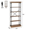 Bookshelf Industrial Bookcase Wooden Storage Open Rack Shelf with Metal Frame Rustic 6 Tier Tall Standing Bookshelves Large Display Rack - 2 of 4