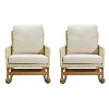 Elegant Wicker Rocking Chair with Cushions, Wooden Glider Rocker Recliner w/ Rattan Armrest Perfect for Indoor and Outdoor Use - ModernLuxe - 4 of 4