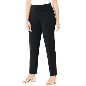 Catherines Women's Plus Size Crepe Knit Pull-On Pant - 1 of 4