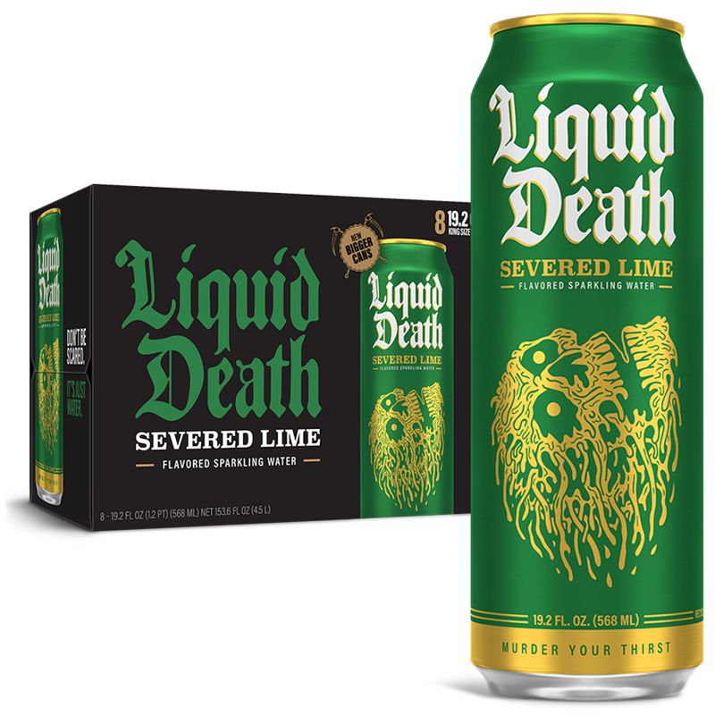 Liquid Death Severed Lime Agave Sparkling Water - 8pk/19.2 fl oz Cans, 1 of 8