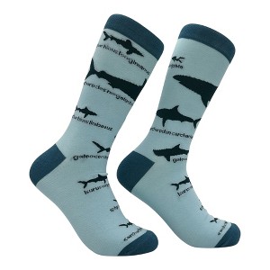 Crazy Dog Men's Help Me Shark Socks Funny Sarcastic Sharks Graphic Novelty Footwear for Men - 1 of 4
