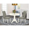 HomeStock 3-Pc Linen White Finish Solid Wood Top-Round Dining Room Set-Seats 4 - 2 of 4