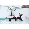 Gulches Black Oversized HDPE Chaise Lounge Chair with Wood Texture, 5-Position Adjustable Backrest, Wheels & Cup Holder, 400LBS Capacity - 2 of 4
